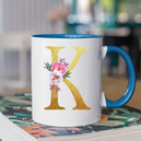 Mug bleu Personnalisé avec la lettre K