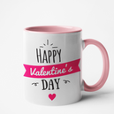 Mug rose personnalisé Happy valentine's day