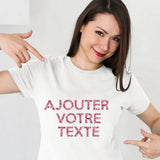 T-shirt Femme Personnalisé avec texte en rose 