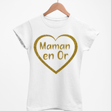 T-shirt Femme Personnalisé Maman en or