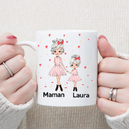 Personalized Mug with Quote and Clipart Mom and Daughter