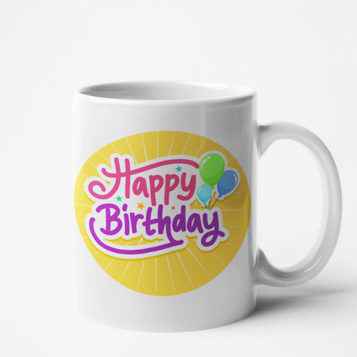 Mug blanc personnalisé Happy birthday