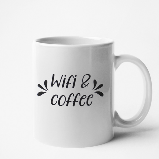 Mug blanc Personnalisé Wifi & coffee