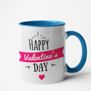 Mug bleu personnalisé Happy valentine's day