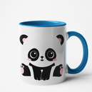 Mug bleu personnalisé Panda