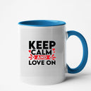 Mug bleu Personnalisé Keep calm & love on