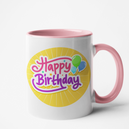 Mug rose personnalisé Happy birthday