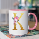 Mug rose Personnalisé avec la lettre K