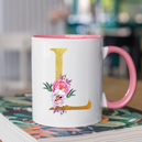 Mug rose Personnalisé avec la lettre L