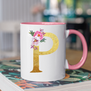 Mug rose Personnalisé avec la lettre P