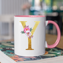 Mug rose Personnalisé avec la lettre Y