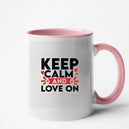 Mug rose Personnalisé Keep calm & love on
