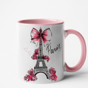 Mug rose Personnalisé Tour Eiffel Paris