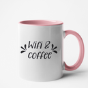 Mug rose Personnalisé Wifi & coffee