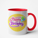 Mug rouge personnalisé Happy birthday