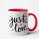 Mug rouge personnalisé Just Love