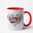 Mug rouge Personnalisé Love