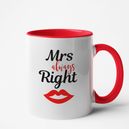 Mug rouge Personnalisé Mrs Right