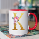 Mug rouge Personnalisé avec la lettre K