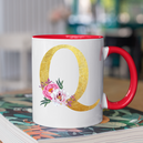 Mug rouge Personnalisé avec la lettre Q