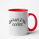 Mug rouge Personnalisé Wifi & coffee