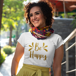 T-shirt Femme Personnalisé Be Happy