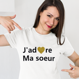 T-shirt Femme Personnalisé J'adore ma sœur